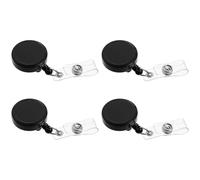 Alasum 4pcs Retractable Sublimation Badge Holder Lightweight Plastic Name Tag Holder Stylish Id Card Clip for Office Staff and Students