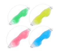 Alasum 4pcs Reusable Cooling Gel Eye Masks with Hot and Cold Therapy, Elastic Band for Comfortable Fit, Made of Pvc and Gel Material, for Travel and Home Use to Dry Eyes and Promote