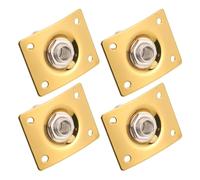 Alasum 4pcs Square Female Electric Guitar Output Jack Socket in Golden Metal, Wear-resistant Pure Tone Connection Jack for Musical Instrument Upgrade or Fix Sessions