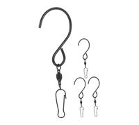 Alasum 4pcs Stainless Steel Swivel S Hooks Heavy-Duty Versatile Hanging Hooks for Plants Bird Feeders Black Minimalist Style Home Garden Use