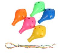Alasum 5 Pcs Abs Ocarina Flute with Precise Tone Melodious Sound Student Ocarinas for Beginners and Adults Multi Color Resin Plastic Six Alto C Instrument for Learning and Random Color