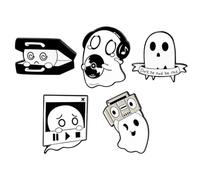 Alasum 5 Pcs Cartoon Brooch Pin Ghost Pattern, Alloy Clothing Accessories, Delicate Workmanship, for Cosplay Party or Banquet, Cute and Creative Lapel Pins