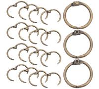 Alasum 50pcs Metal Book Rings for Notebook Binding and Scrapbook Rings, Versatile Iron and Brass Loose Leaf Binders with Easy Page Replacement, for Study and Photo Albums