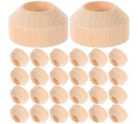 Alasum 50pcs Wooden Doll Pin Base Mounts Round Unfinished Wooden Peg Display Stands for DIY Doll Crafting Art Painting Accessories