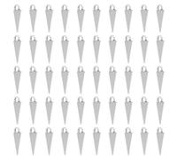 Alasum 50pcs Zinc Alloy Cone Spike Charms for Jewelry Making, DIY Creativity with Silver Metal Long Spike Pendants, Versatile Use for Crafting and Bag Accessories