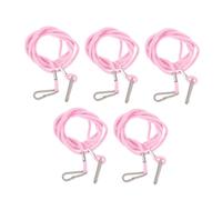 Alasum 5Pcs Adjustable Elastic Mitten Clips for with Pink Rope Lanyard Glove Suspenders for Winter Ski Gloves Anti-Lost Holders Suitable for