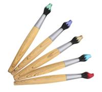 Alasum 5pcs Back to School Decorations Wooden Ballpoint Pens with Brush Shape Design, Smooth Writing Multi-function Wood Pens, Not Easy to Slip, for Office and Daily Supply