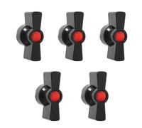 Alasum 5pcs Ball Valve Lever Handle Replacement for Underfloor Heating Manifold Zinc Alloy Material with Arched Ergonomic Butterfly Handle Universal Compatibility and Prevents Sticking