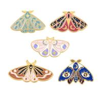 Alasum 5pcs Creative Insect Brooch Set Featuring Butterfly and Moth Designs Made from Sturdy Iron Alloy, Offering Decorative Effects and Comfortable to Wear, for Clothing Lapel