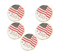 Alasum 5pcs Independence Day Charm Memorial Day Lapel Pins Patriotic Alloy Brooches Lightweight Compact Unique Anniversary Design for Women Veterans Patriotic Dress