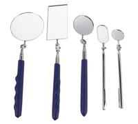 Alasum 5pcs Mechanic Inspection Mirror, Extendable Handle, Stainless Steel