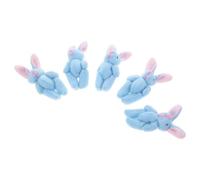 Alasum 5pcs Mini Bunny Plush Small Rabbit Doll Set with Short Plush Material, Adorable Design and Lightweight, Versatile Use and Birthday Cake Decoration