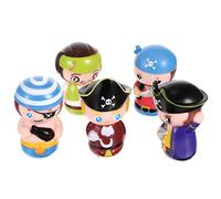 Alasum 5pcs Pirate Finger Puppets Cartoon People Dolls Finger Toys Story Time Fingertip Gloves for Children Theater Storytelling Role Play Playtime Novelty Educational Bath Toy for 15 years old