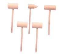 Alasum 5Pcs Wooden Hammer Mallet Smooth Surface Safe Play Multi-functional Educational Tool for Boys Hand-eye Coordination Development and Costume Role Play