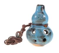 Alasum 6-hole Alto c Ceramic Ocarina Gourd Instrument for Relaxation and Storytelling, Blue Glazed Pendant Flute for Music Lovers and Camping