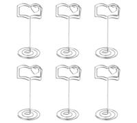 Alasum 6pcs Book Shaped Photo Clips Metal Note Clamps Holder with No-Hole Holding Function for Cards and Photos, Adorable Desktop Message Holders for Wedding and Windowsill Decoration