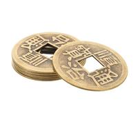 Alasum 6pcs Chinese Ancient Brass Coins Feng Shui Hanging Pendants for Divination and Luck Chinese-style Diy Craft Accessories Set