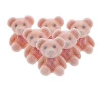 Alasum 6pcs Mini Flocked Bears Decorative Collectibles Plastic Tiny Stuffed Animals Party Favors for Graduation and Baby Shower Adding A Cozy Warm Atmosphere