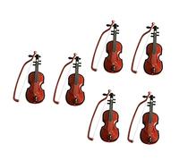 Alasum 6pcs Miniature Violins Model for Desktop Decoration Realistic Imitation Musical Instruments for Wedding Party and Home Decor Random Style Adornments