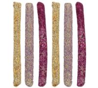 Alasum 6pcs Natural Timothy Grass Pet Chew Sticks with Mixed Petal Hay for Rabbits Guinea Pigs Hamsters Small Animal Teeth Care Treats