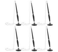 Alasum 6pcs Secure Counter Pens with Rotating Holder and Non-slip Adhesive Base Ergonomic Office Signing Pens for Reception Bank School Workplace Home Desk Supplies