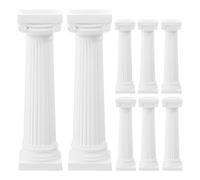 Alasum 8pcs White Roman Column Pillars Cake Stand Decoration Plastic Pillar Cake Topper for House Ornament Creative Design and Sturdy Material