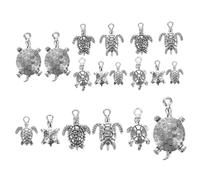 Alasum 90pcs Ancient Silver Turtle Pendant Jewelry Making Accessories Charms for Crafts Necklace Making Supplies Vintage Earring Jewelry Findings Sea Turtle Charm for Bracelet Alloy