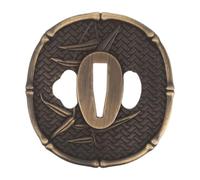 Alasum Accessories - Metal Hand Guard with Bamboo Leaf Design - Japanese Style Replacement Guard for Making, Martial Arts Training, Or Themed Events & Festivals