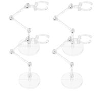 Alasum Adjustable Action Figurine Support, 4Pcs Plastic Stands for Desktop Doll Display, Suitable for Craft Shows and Store Shelves