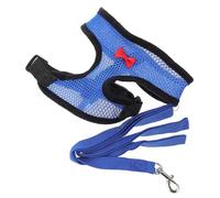 Alasum Adjustable Blue Mesh Chicken Harness Vest with Butterfly Bow, Portable Chest Strap for Hen, Duck and Goose, Breathable Small Pet Leash for Outdoor Use, Medium Size Random Color