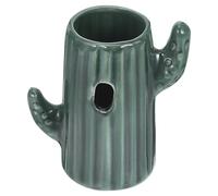 Alasum Adjustable Hamster Water Bottle Stand Green Ceramic Cactus Design Small Pet Water Dispenser Holder Rack for Guinea Pigs and Dwarf Hamsters