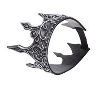 Alasum Adjustable Lightweight Pu Foam King Crown Headband for Men with Medieval Antique Design, Silver Colour Suitable for Parties and Proms