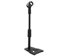 Alasum Adjustable Tabletop Microphone Stand with Stable Metal Construction and Height Adjustment for Podcasting and Live Broadcast, Sl lack Desktop Mic Holder with 3/8' to 5/8'