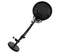 Alasum Adjustable Telescopic Microphone Stand with Shockproof Pop Filter and Metal Construction for Professional Voice over Services and Radio Broadcasting Strong Stability Desktop Mic