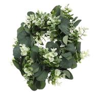 Alasum Artificial Eucalyptus Leaves Wreath 33cm with Lifelike Appearance Greenery Decorative Garland Made of Pe and Cloth and Farmhouse Style for Wall Or Front Door Decoration