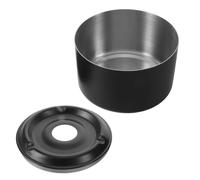 Alasum Ashtray and Spill Proof Design Windproof Stainless Steel with Funnel Shaped Hinged Lid Modern Black Outdoor Tabletop Ashtray for Porch and Indoor Use