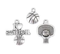 Alasum Basketball Creative Charms 6pcs Necklace Pendant Accessories Silver Alloy with Fine Workmanship, Fashionable Anniversary for Men Boy Women Girl and Sports Charms for Groups