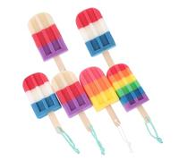 Alasum Bath Skin Washer Shower Sponge Pouf 6Pcs Soft Exfoliating Body Scrubber with Hanging Loop for Daily Shower Cleaning Men and Women Ice Cream Toast Design Random Color