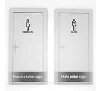 Alasum Bathroom Door Signs Black 2 Pcs Acrylic with Stylish Design Easy to Install and Removable, for Public Places and Companies, Men and Women Toilet Restroom Identification