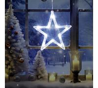Alasum Battery Operated Star Window Lights 165cm - Pure White LED Illumination for Festive Ambiance, Suction Cup Mounting for Easy Glass Installation - for Christmas Decor, Weddings, Holiday Parties