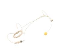 Alasum Beige 3.5mm Hanging Microphone Headset with Mic Clip, Single Over-ear Wired Earset for Singing, Hosting, Customer Service, and Lectures, Headworn Ear Microphone for Professional