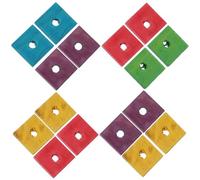 Alasum Bird Bite 50Pcs DIY Wood Blocks for Parrots and Small Birds Skill Building and Entertainment Cockatoos African Grey (Mixed Color)