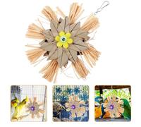Alasum Bird Shredding for Parrots and Cockatiels, Hanging Natural Palm Leaf Chew 15x22cm, Cage Accessory for Bird Chewing and Boredom Relief Random Color