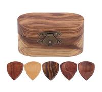 Alasum Box Pick Box Guitar Picks for Acoustic Guitar Bass Plectrum Personalized Guitar Pick Guitar Picks with Case Personalized Guitar Straps Pick Holder Wood Portable Stringed Instrument
