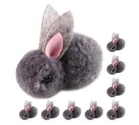 Alasum Bunny Plush Toys 10 Pcs Cute Rabbits Doll Grey Mini Rabbits for Kids Soft and Portable Stuffed Toys for Playing and Collecting