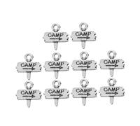 Alasum Camp Charms Silver Alloy Resistant to Fading with Unique Design 10pcs for DIY Projects and Handmade Jewelry Making, for Camping Earrings and Craft Gifts