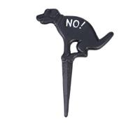 Alasum Cast Iron Dog Inhibition Lawn Sign Garden Ground Spike No Pooping Plaque for Park Subtle Reminder for Neighbors and Pets Outdoor Decorative Warning Board in Black