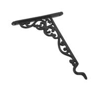 Alasum Cast Iron Flower Pot Hook Vintage European Style Wall Hanger Bracket with Screws for Hanging Plants Baskets Bird Feeders Easy Mounting Black Wrought Iron Bracket