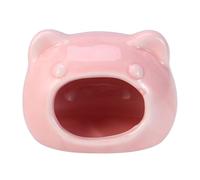 Alasum Ceramic Cat Head Shaped Hamster Nest Comfortable Small Animal Hideaway Bed Use Pink Colour with Adorable Delicate Appearance Random Color