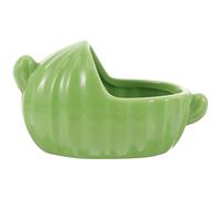 Alasum Ceramic Hamster Bathtub Small Green Guinea Pig Bath Holder Compact Chinchilla Sand Bath Case for Daily Use Hamster Bathroom Habitat Decor